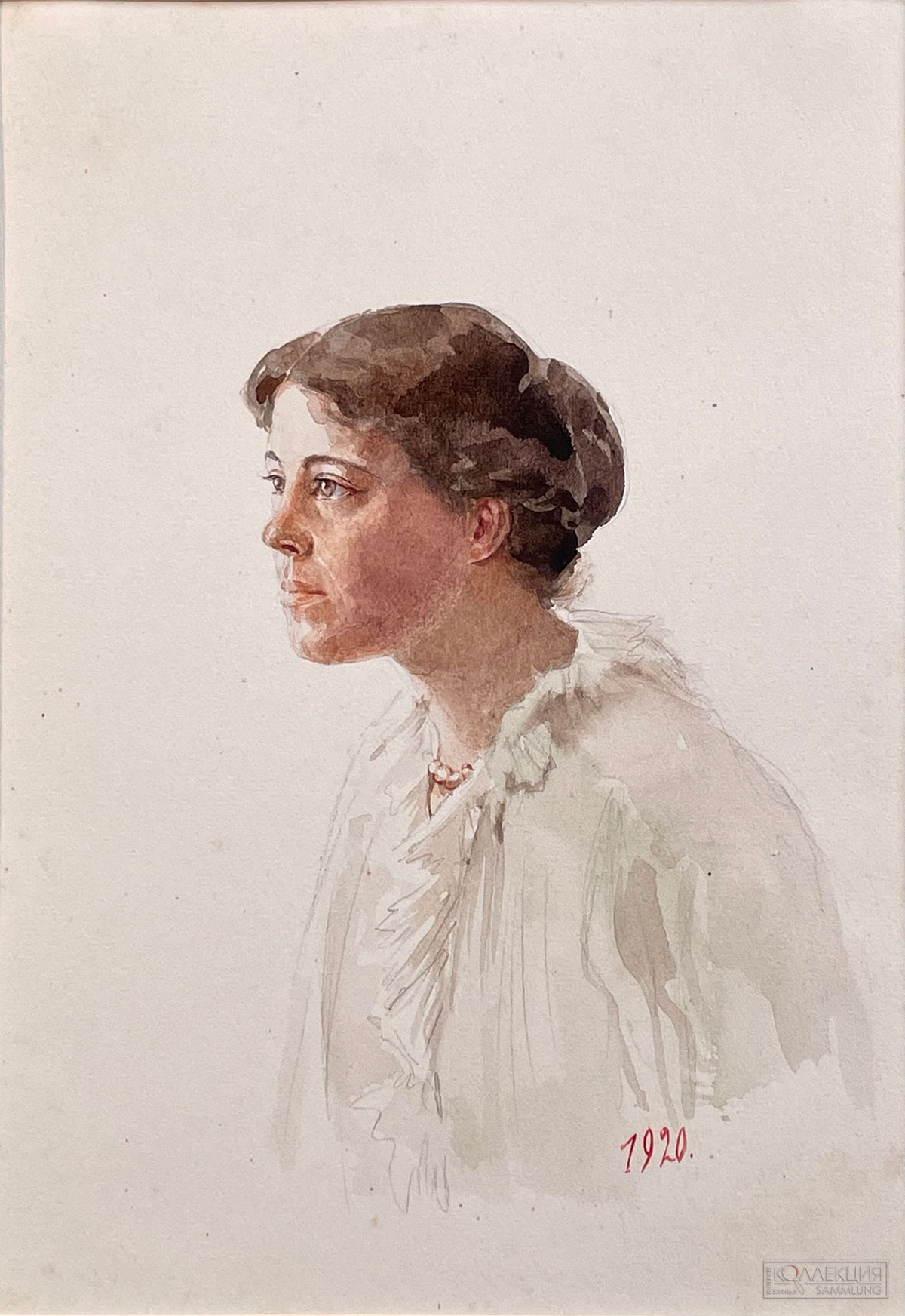 Романова О.А. Автопортрет Великой княгини Ольги Александровны. 1920. ГРМ