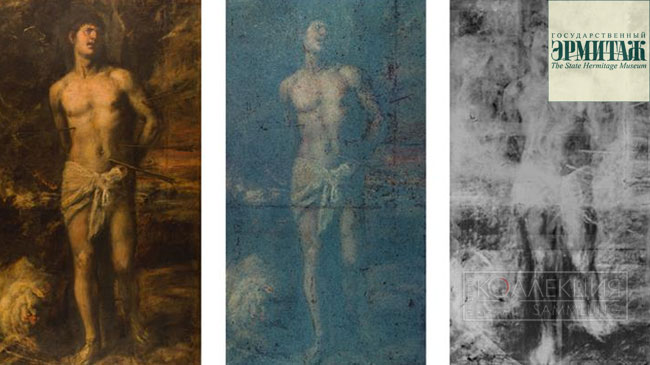 Тициан (1490-1576; Tiziano Vecellio) San Sebastiano- Около 1576. Холст, масло. 210 x 115,5. Государственный Эрмитаж