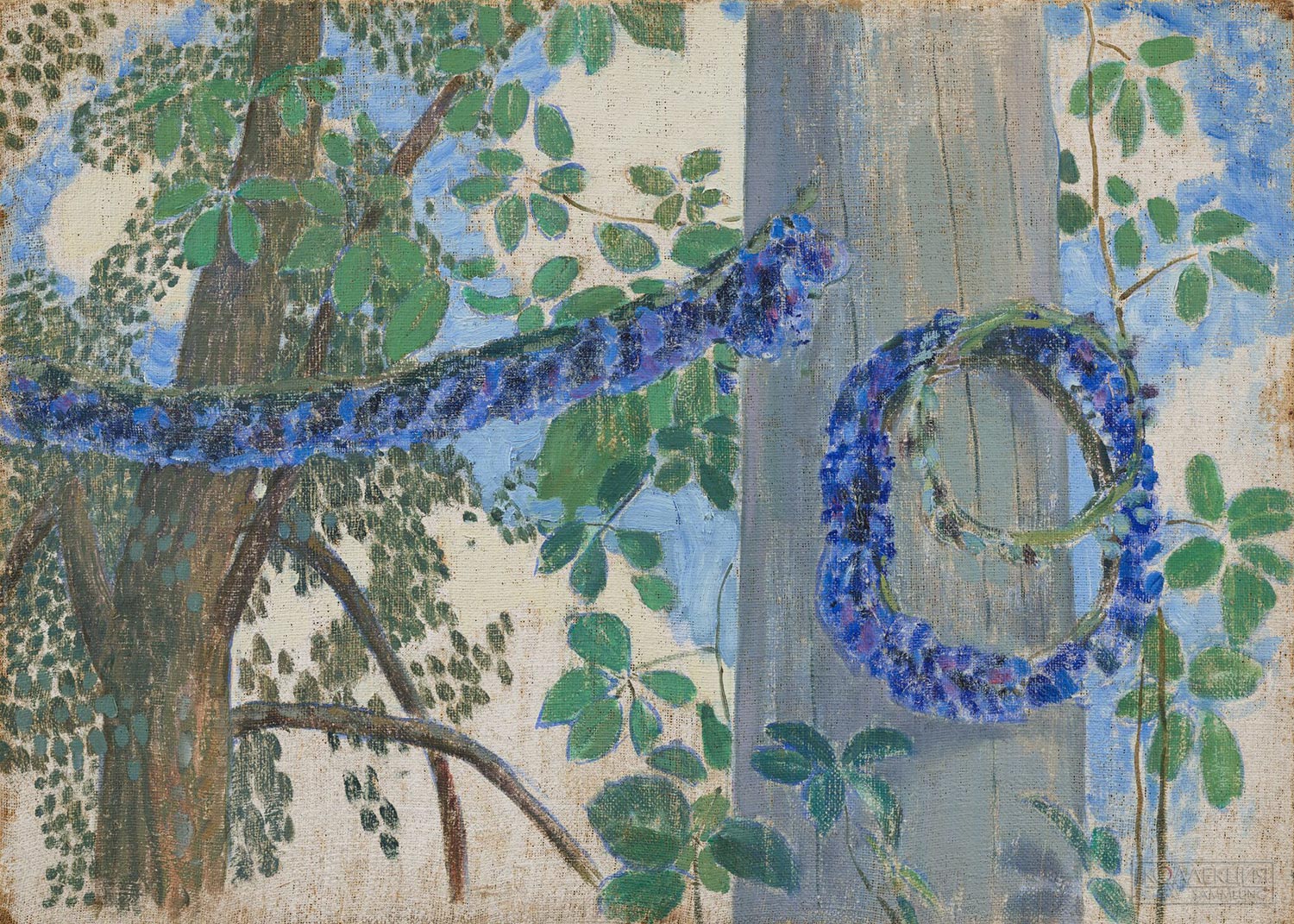 Венки васильков. 1905. Этюд для неосуществленной картины. Холст, масло. ГТГ