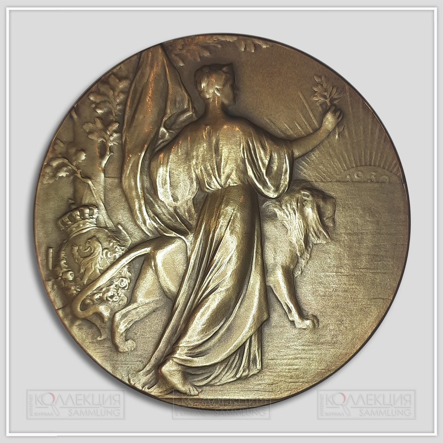 G. Devreese. Leopold II. 75th Anniversary of Independence. Bronze, 1905. D = 70 mm, p = 132 gr.