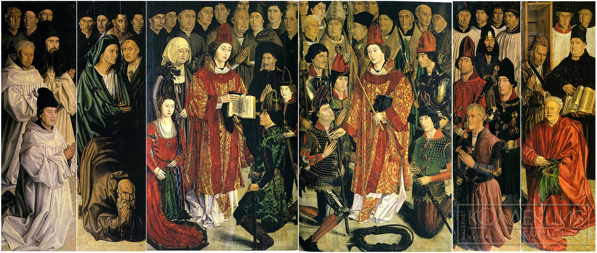 Нуну Гонсалвеш (порт. Nuno Gonçalves, ~1425—1492). Алтарь Сан Висенте (порт. Painéis de São Vicente de Fora). Около 1445. Доска, темперная и масляная живопись. Национальный музей старинного искусства, Лиссабон (инв. 1361; 1362; 1363; 1364; 1365; 1366 Pint). Источник: commons.wikimedia.org