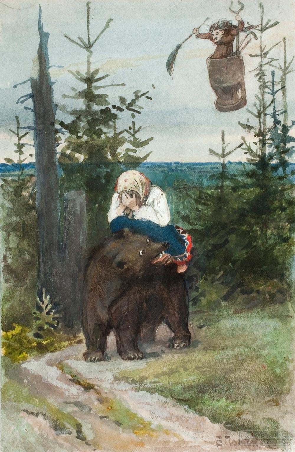 Елена Поленова. Машенька верхом на медведе. 1889. Государственный музей-заповедник В. Д. Поленова