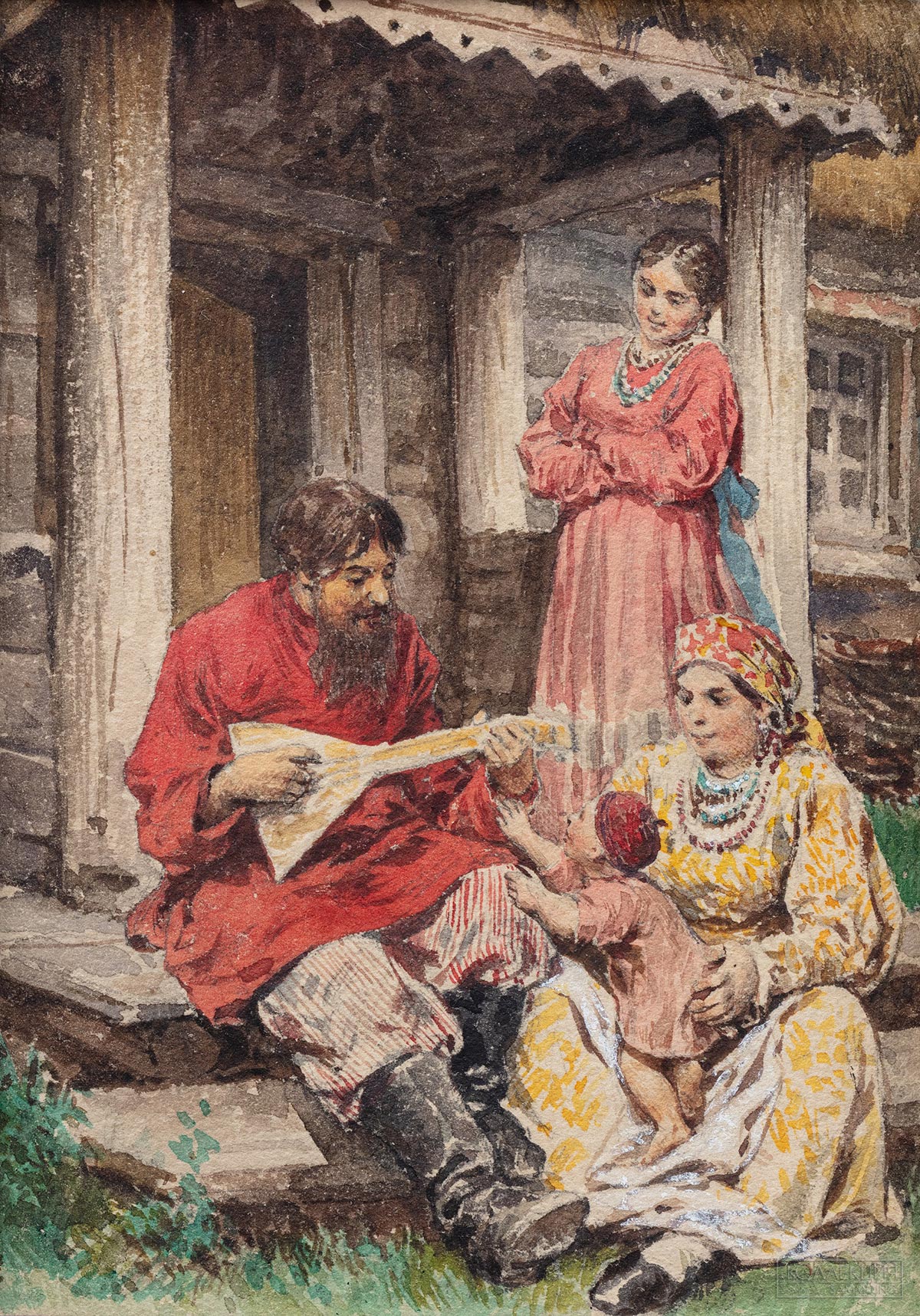 Клавдий Лебедев. Крестьянская семья. Конец XIX – начало ХХ века. Собрание Сергея и Татьяны Подстаницких, Москва