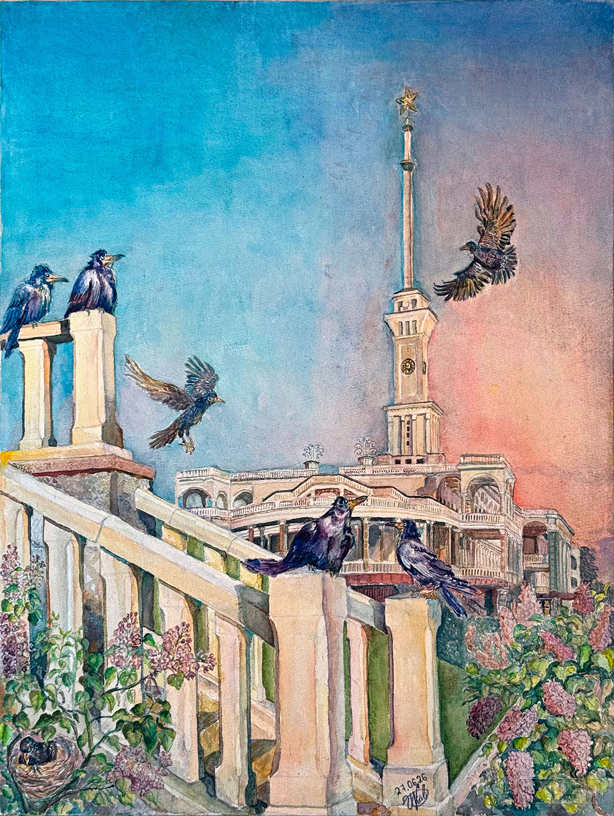 Иван Коваленко. Северный Речной вокзал («Семья Грачёвых»). 2026. 50 × 37