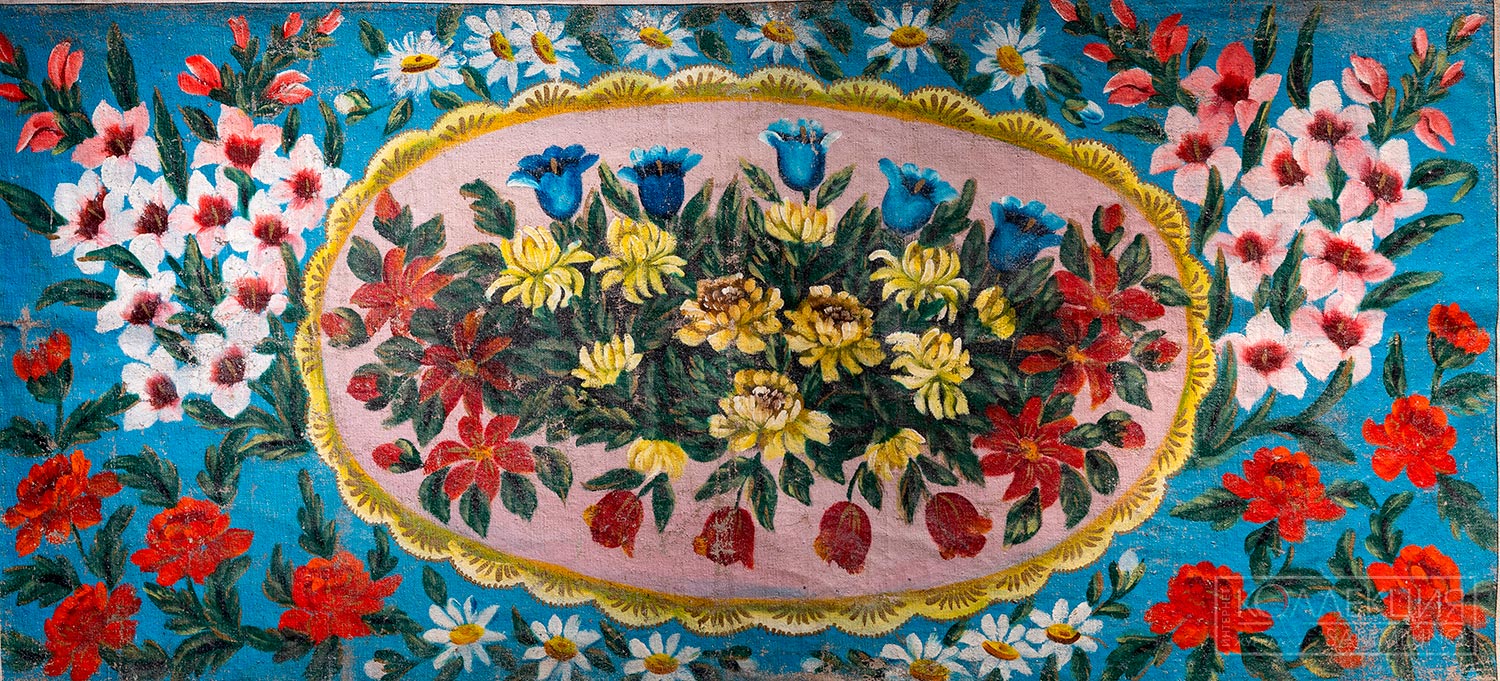 Неизвестный мастер. Белорусская ССР, Витебская область. Маляванка. 1950-1960-е гг. Ткань, клеевые красители, роспись. Фонд ГУ «Витебский ОМЦНТ»