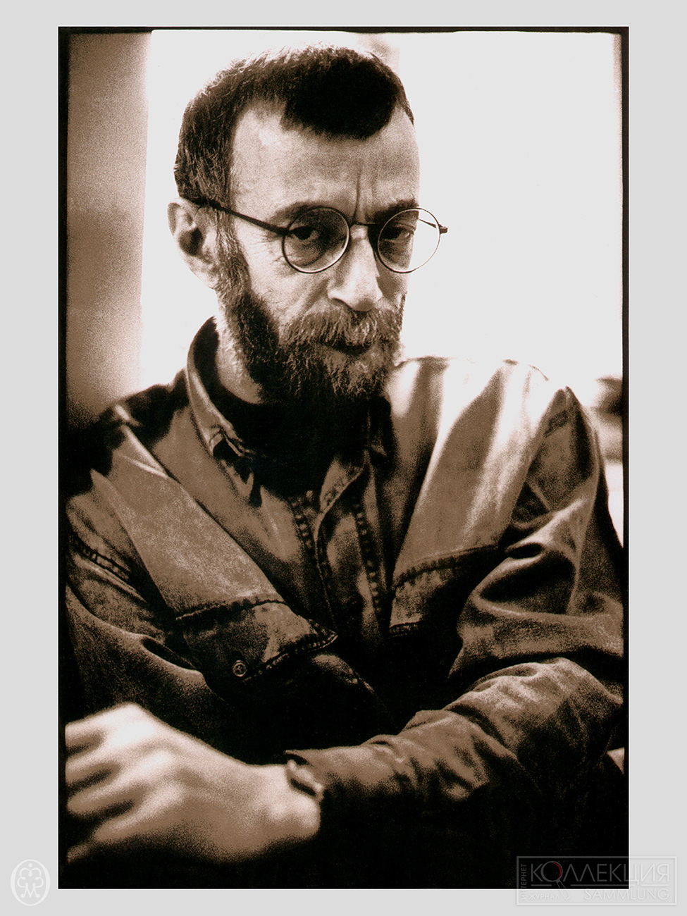 Лев Семёнович Рубинштейн, поэт (1947-2024). Съёмка 1995. Фото Михаил Михальчук