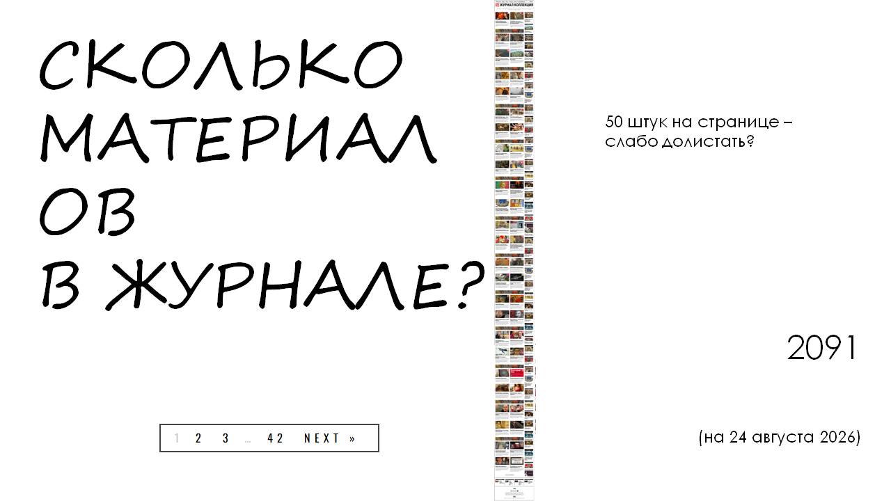Сколько материалов в журнале «Коллекция»