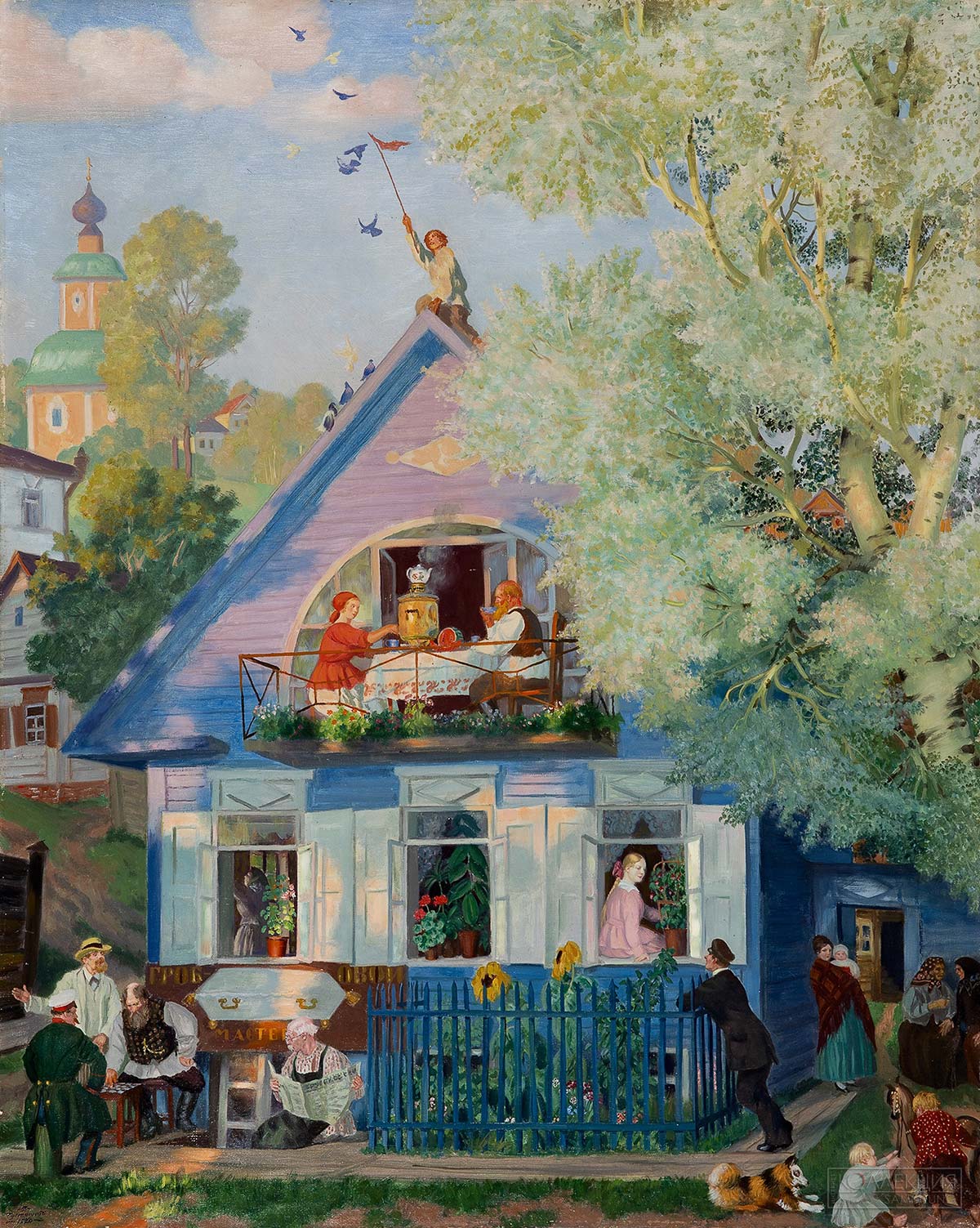 Кустодиев Борис Михайлович (1878-1927). Голубой домик. 1920. Государственный музей-заповедник «Петергоф»