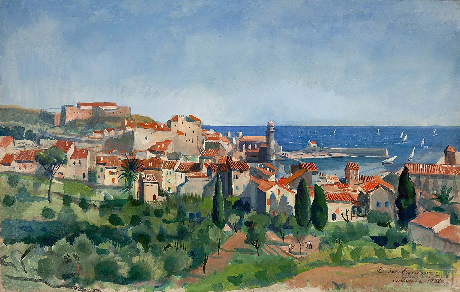 Серебрякова Зинаида Евгеньевна (1884-1967). Коллиур. Рыбацкий порт. 1930. Государственный музей-заповедник «Петергоф»