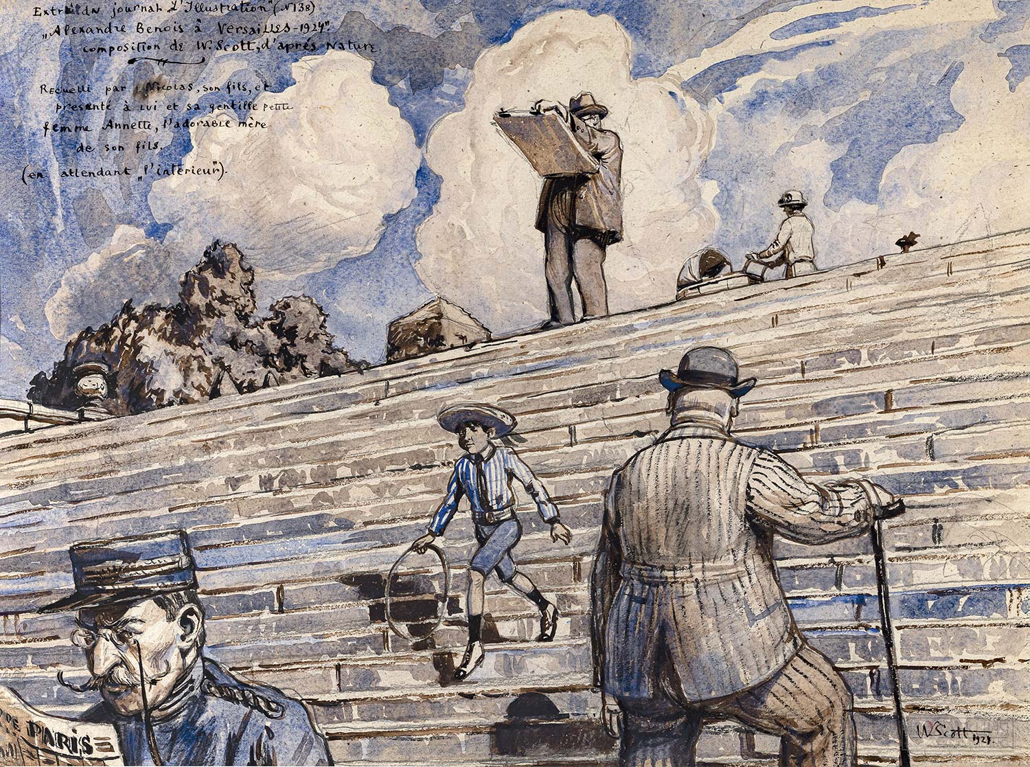 Бенуа Николай Александрович (1901–1988). Александр Николаевич Бенуа на пленэре. 1924. Государственный музей-заповедник «Петергоф»