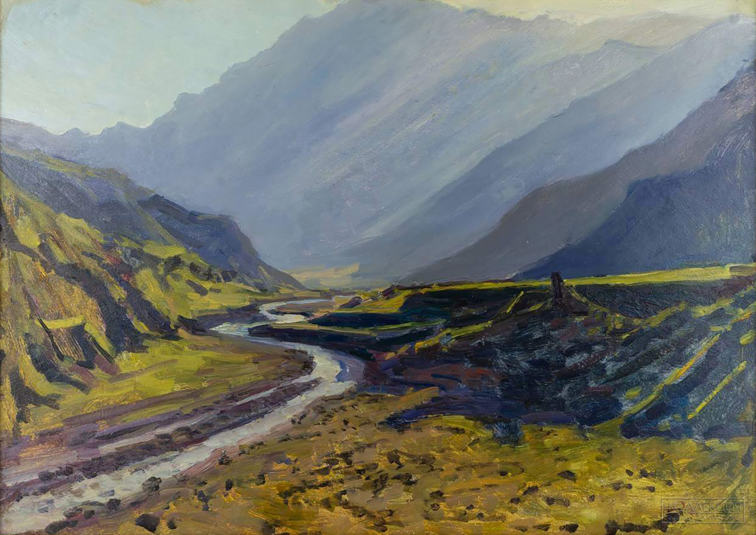 Бродская Лидия Исааковна (1910-1991). Утро в горах Кавказа. 1967. Картон, масло. Ок. 50 × 70
