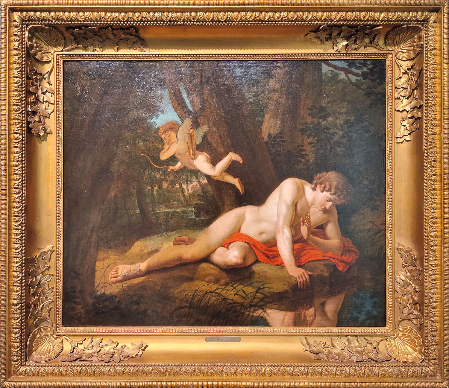 Иванов Андрей Иванович(1775-1848). Нарцисс, смотрящийся в воду. 1832. Холст, масло. Частное собрание