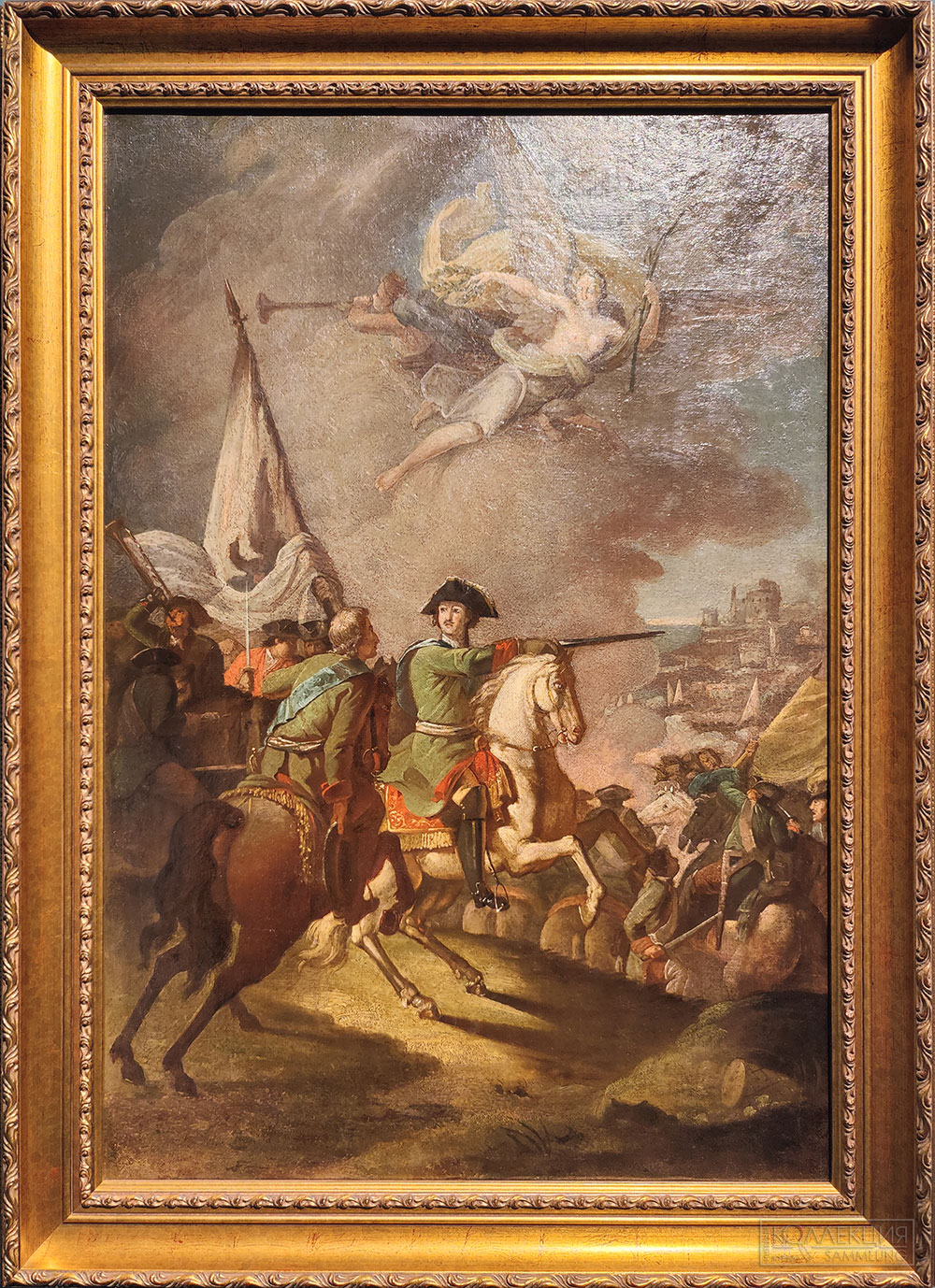 Шебуев Василий Козьмич (1777-1855). Пётр І в Полтавском сражении. Эскиз. Кон. 1799. Холст, масло. ГИМ