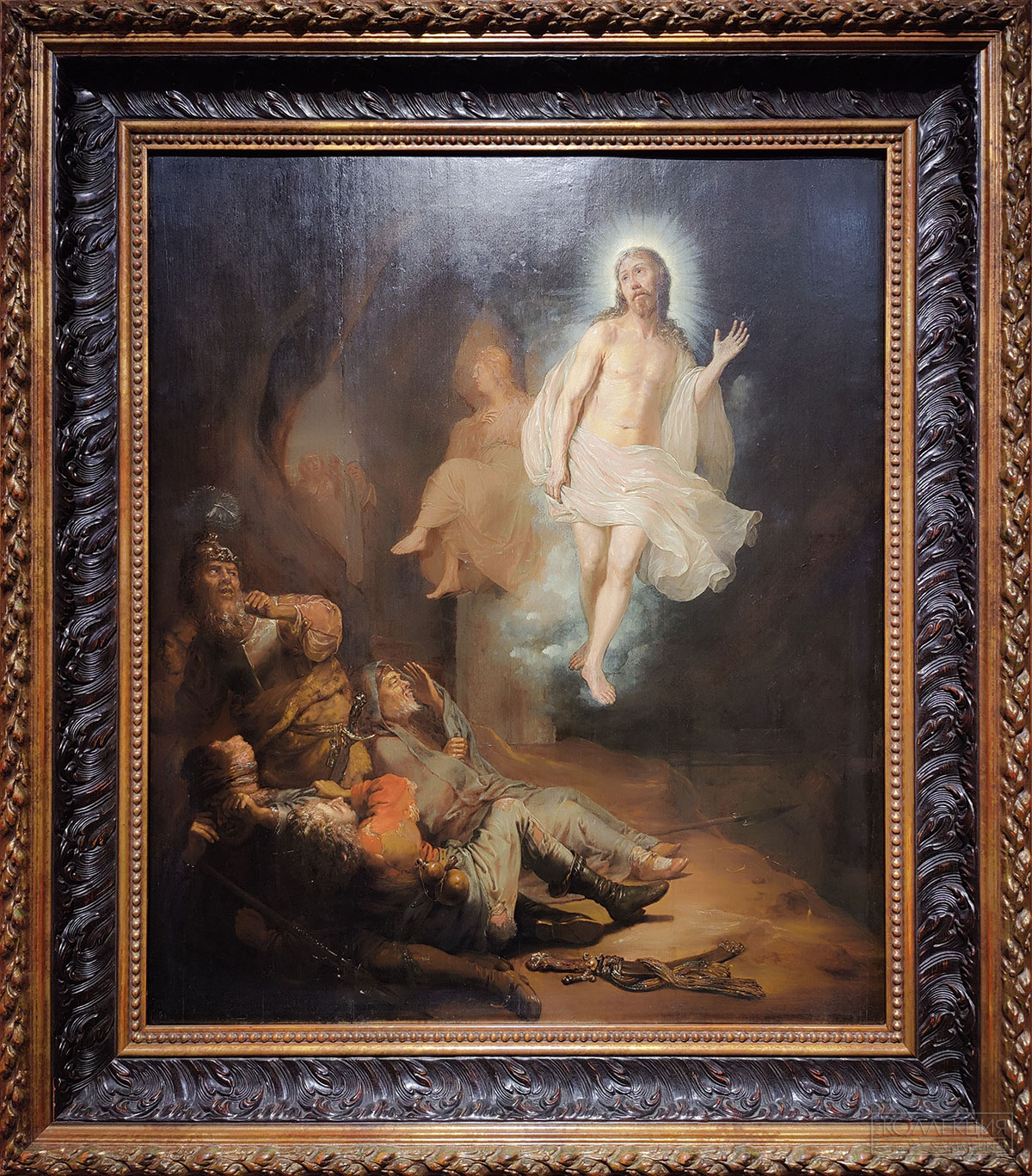 Христиан Вильгельм Эрнст Дитрих (?) (1712-1774). Воскресение Христа. 1750-е. Дерево, масло. Серпуховский историко-художественный музей