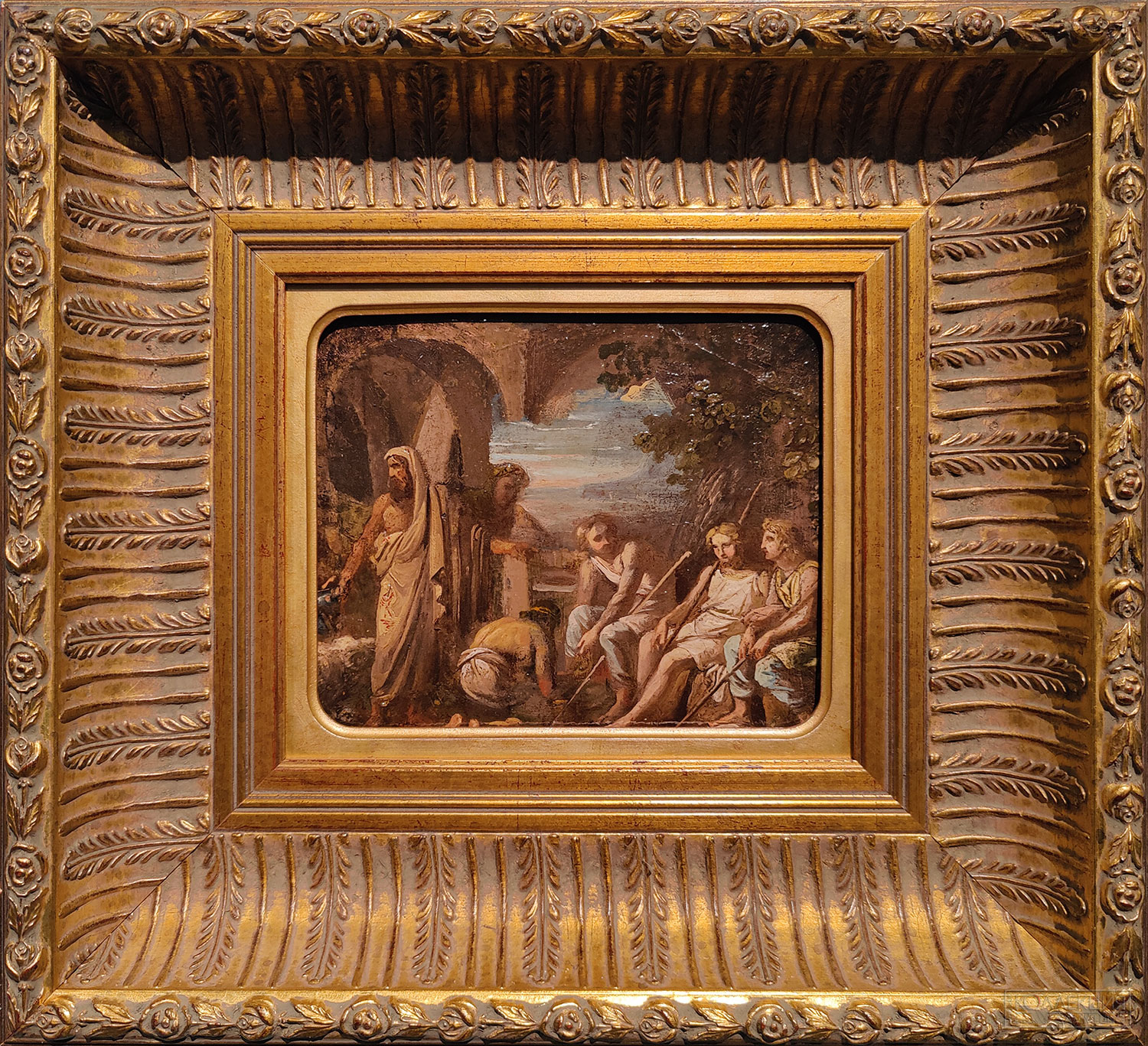 Брюллов Карл Павлович (1799-1852). Явление Аврааму трёх ангелов у дуба мамврийского. 1821. Картон, масло. Государственный Эрмитаж