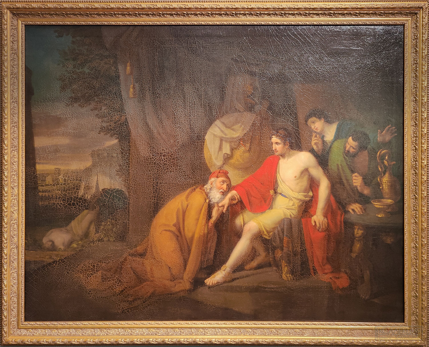 Марков Алексей Тарасович (1802-1878). Приам, испрашивающий у Ахиллеса тело Гектора. 1824. Холст, масло. Государственный Эрмитаж