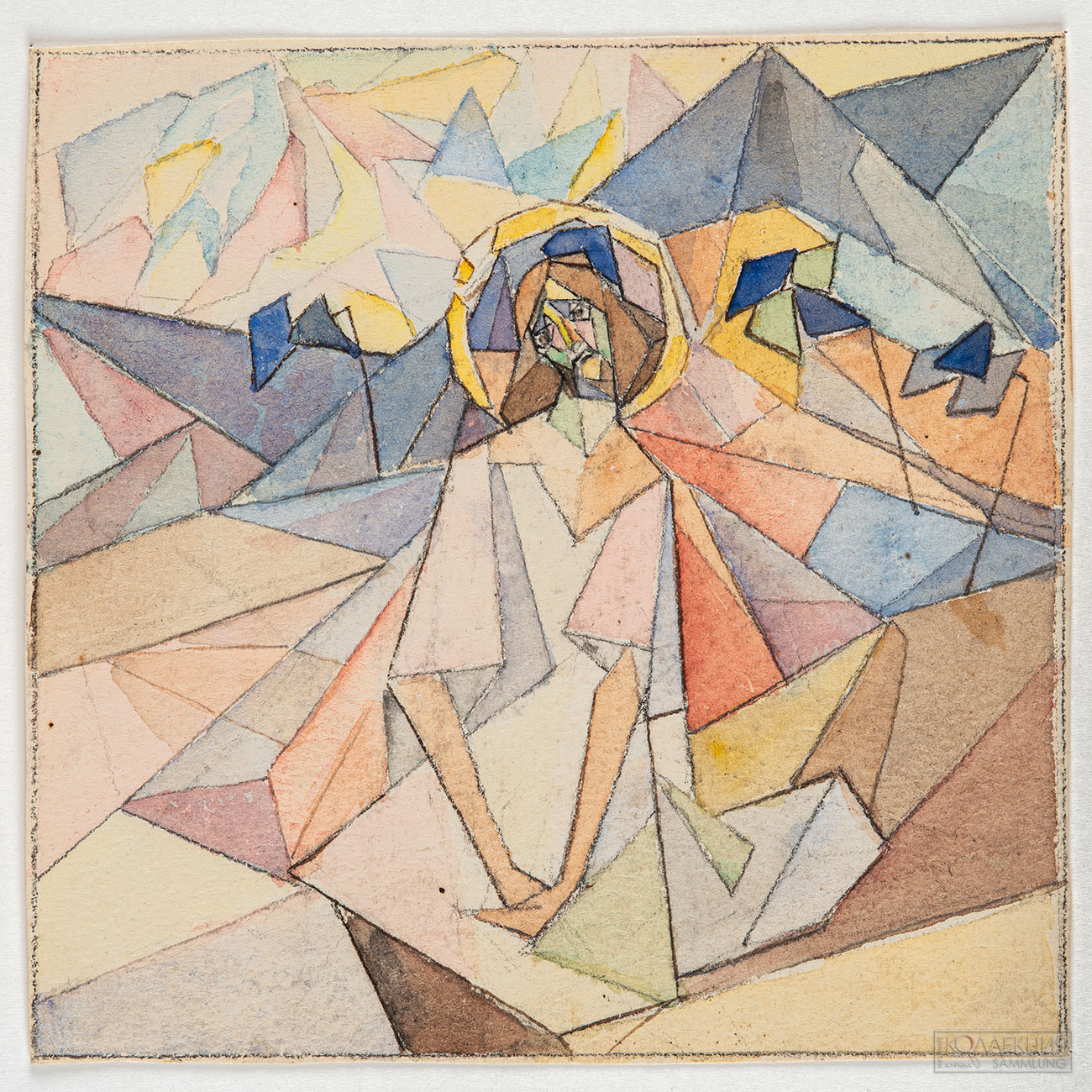 Волков Александр Николаевич (1886–1957). Христос в горах. Ок. 1915. Бумага, карандаш, акварель. Собрание семьи Волковых