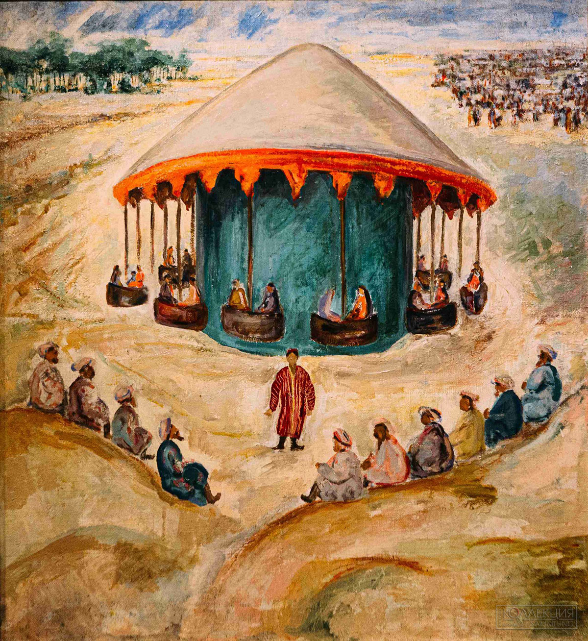 Соколова Ольга Александровна (1898-1991). Карусель под Самаркандом. 1935. © Музей «Новый Иерусалим»