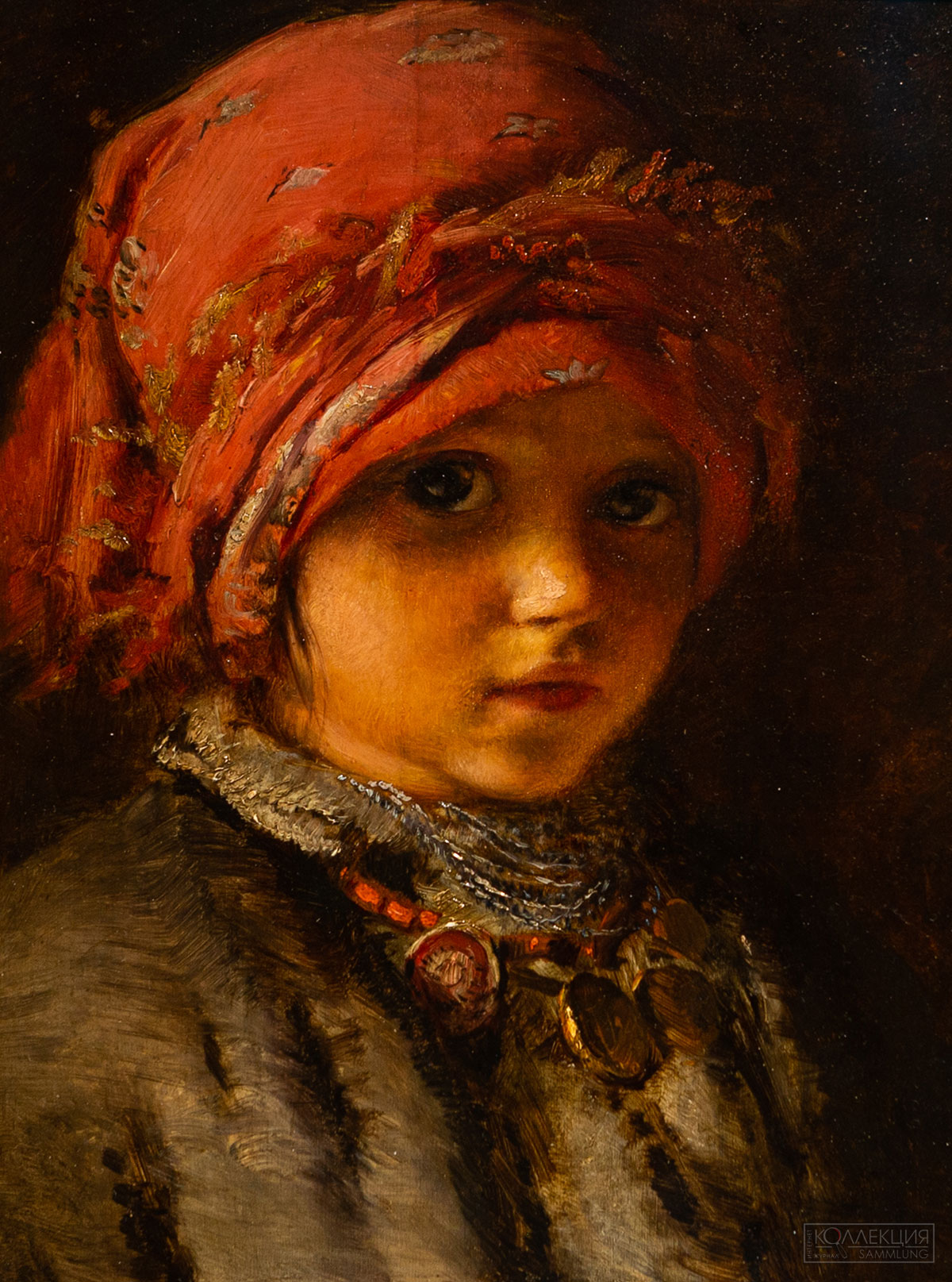 Маковский Константин Егорович (1839-1915). Портрет девочки в красном платке. Последняя треть XIX века. © Музей «Новый Иерусалим»