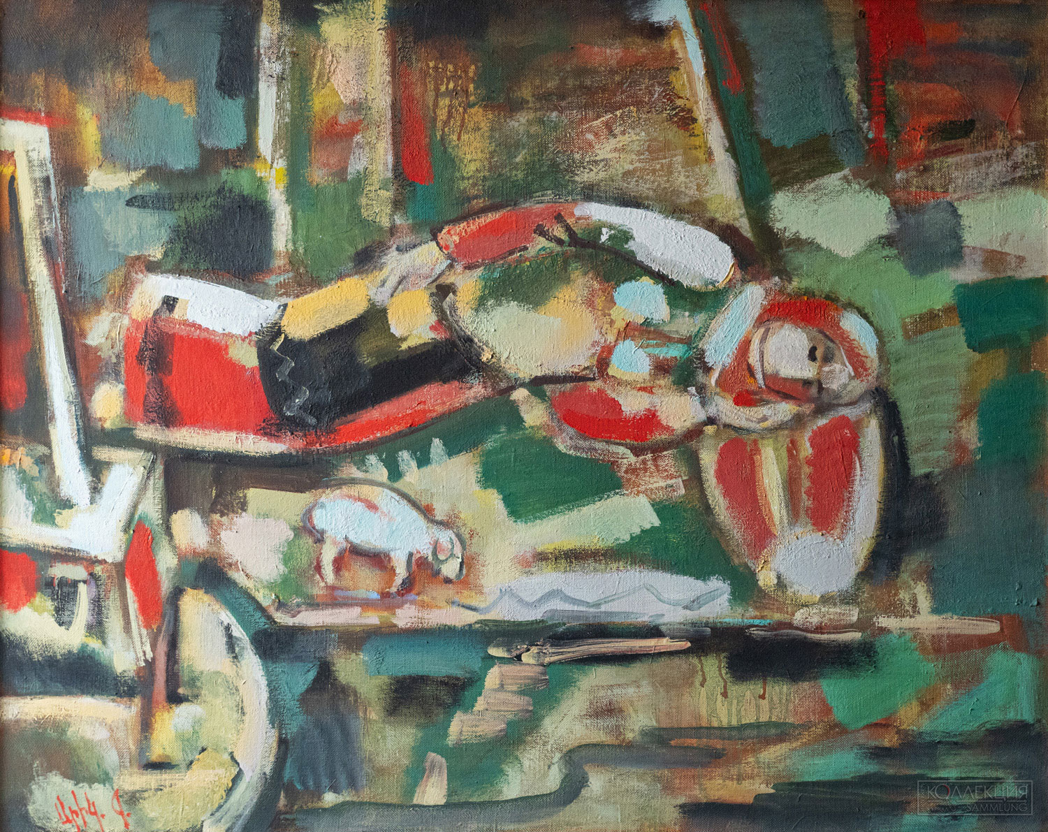 Григорян Юрий Суренович. Отдых. 2018. Холст, масло. 80 × 100. Собственность автора