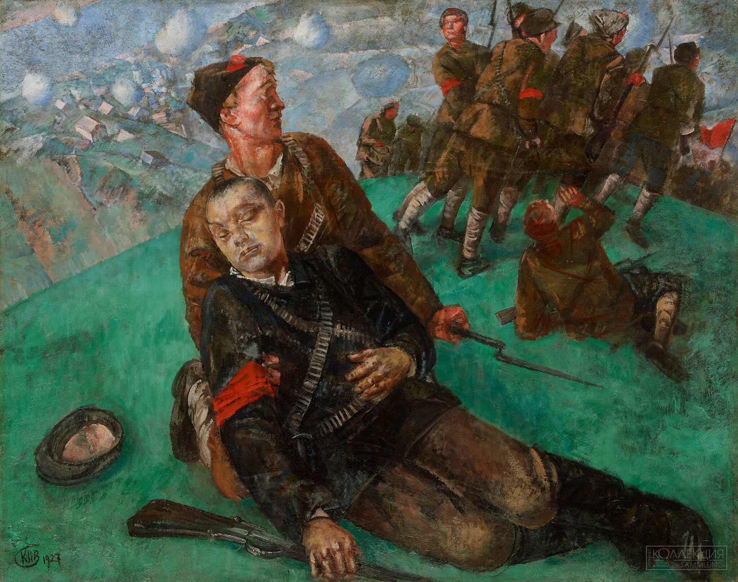 Петров-Водкин Кузьма (Козьма) Сергеевич. (1878–1939). Смерть комиссара. Эскиз. 1927. ГТГ