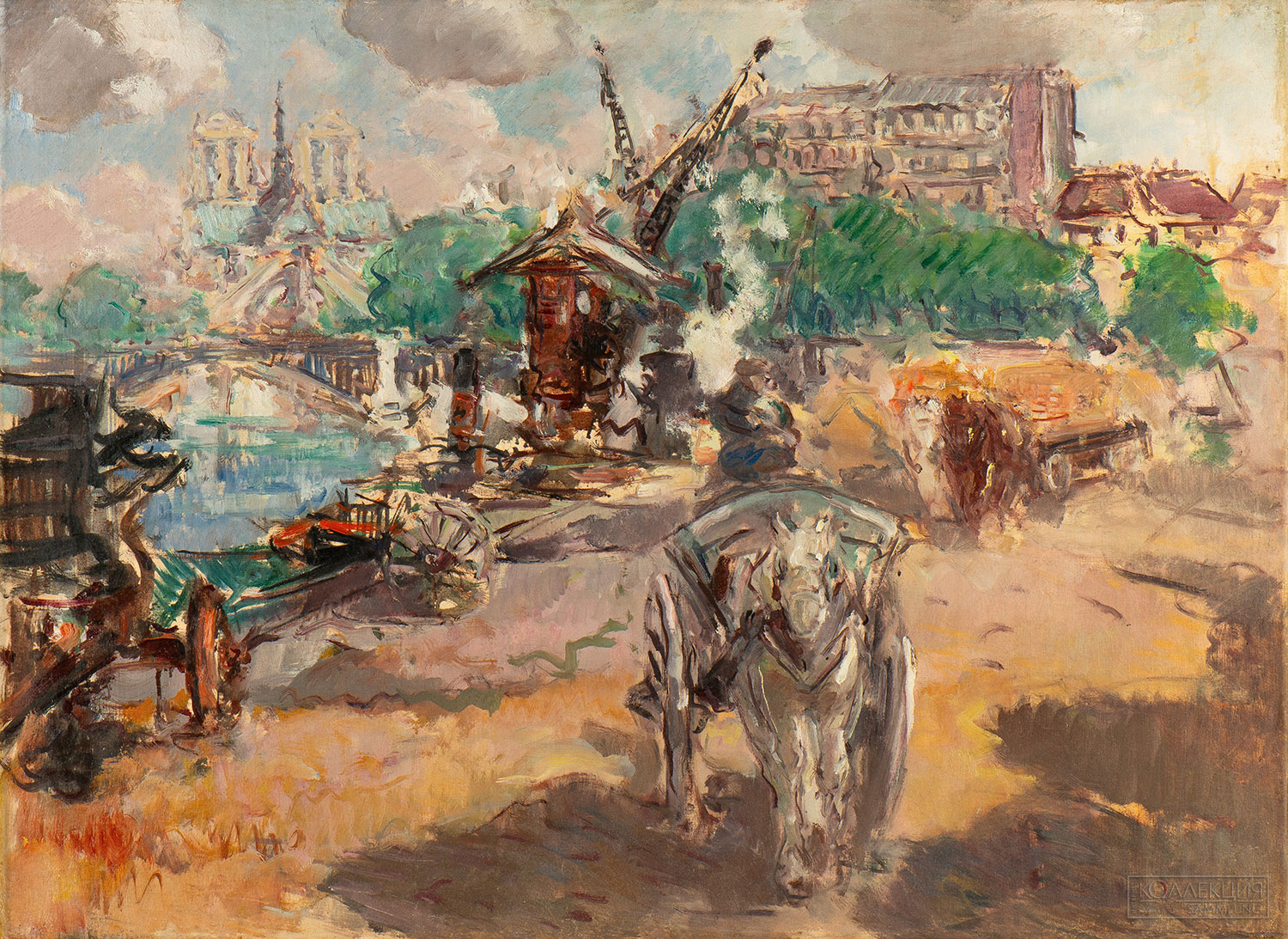 Кузнецов Константин Павлович (1863-1936). Повозка с лошадью. Государственный Эрмитаж